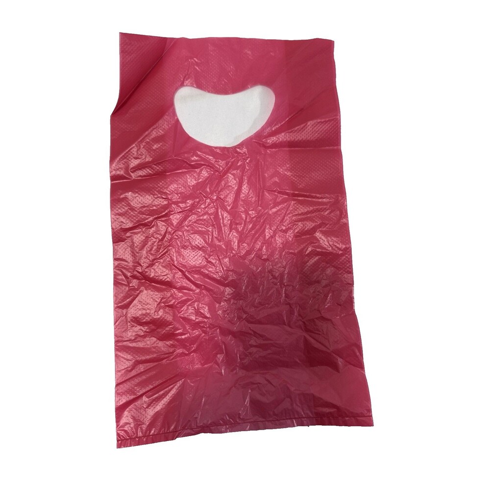 100 Pack of Retail Sales Bags 7"x12" Pink Die Cut Handle Plastic Gu New